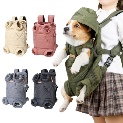 Winter Pet Dog Backpack - Insulated and Portable Travel Carrier for Small Dogs and Cats, Windproof and Safe Design