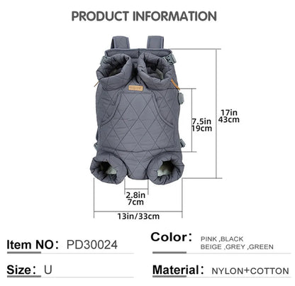 Winter Pet Dog Backpack - Insulated and Portable Travel Carrier for Small Dogs and Cats, Windproof and Safe Design